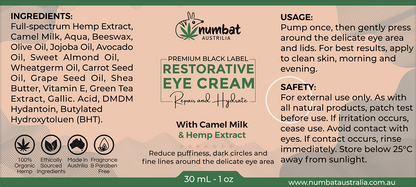 Numbat Australia Health Products Numbat Hemp infused restorative eye cream