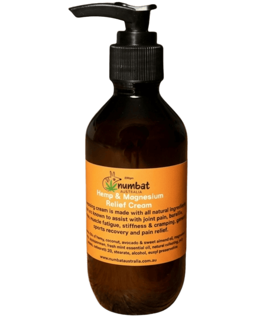 Numbat Australia Health Products Numbat Skin Natural Hemp & Magnesium Relief Cream 200gm Pump
