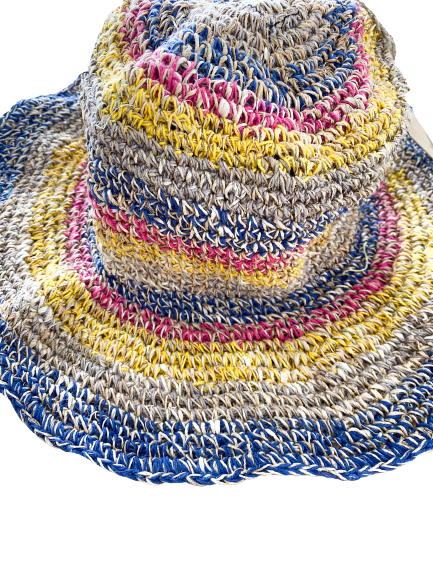 Numbat Ladies Striped Crochet Hemp Sunhat