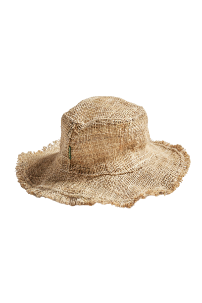 Numbat Hemp Frayed Edge Safari Hat - Natural