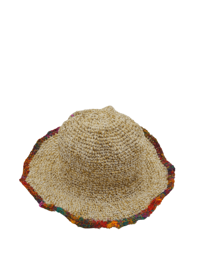 Numbat Australia Hats Numbat Crochet Hemp Sunhat - Natural with Silk Thread Brim