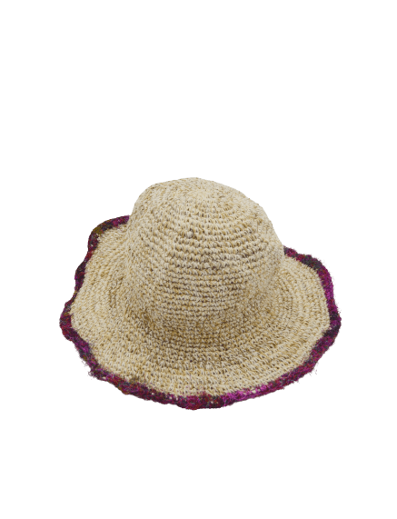 Numbat Australia Hats Numbat Crochet Hemp Sunhat - Natural with Silk Thread Brim