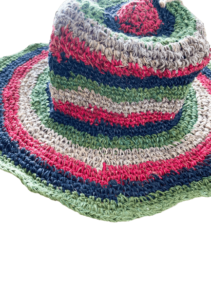 Numbat Australia Hats Numbat Ladies Striped Crochet Hemp Sunhat