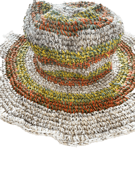 Numbat Australia Hats Numbat Ladies Striped Crochet Hemp Sunhat